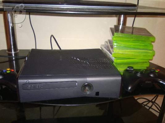 xbox 360 se teleia katastash,2 wireless xeiristhria,10 games(nba 2K14,PRO 13)